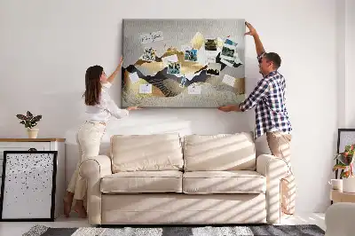 Mountains Abstraction Printed Cork Memo Board
