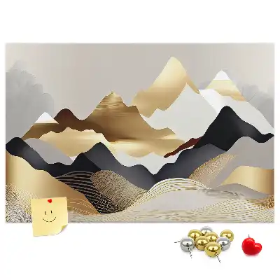 Mountains Abstraction Printed Cork Memo Board