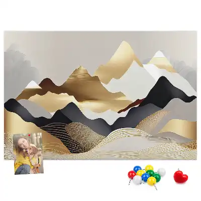 Mountains Abstraction Printed Cork Memo Board