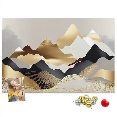 Mountains Abstraction Printed Cork Memo Board