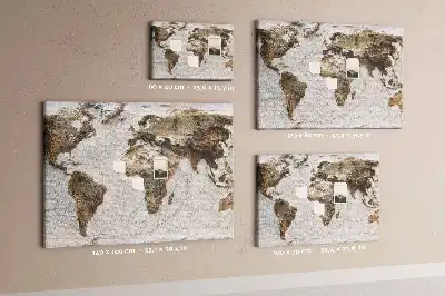 Old World Map Cork Memo Board