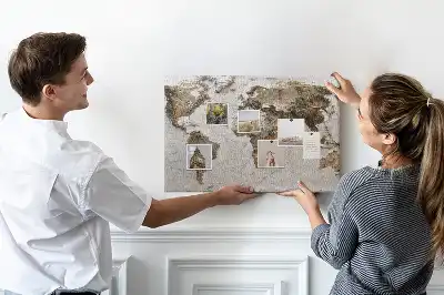 Old World Map Cork Memo Board