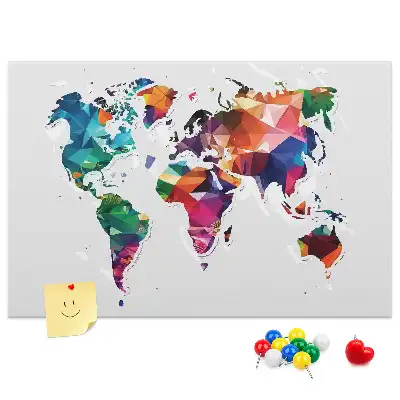 Printed Cork Board Triangle world map