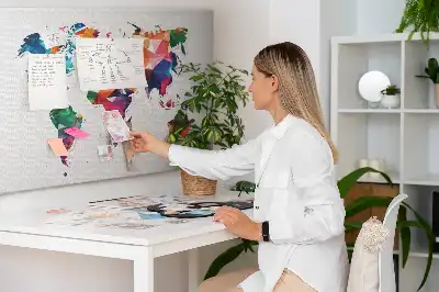 Printed Cork Board Triangle world map