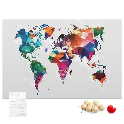 Printed Cork Board Triangle world map