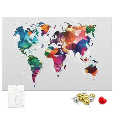 Printed Cork Board Triangle world map