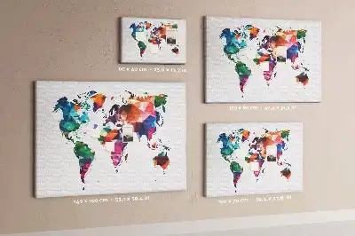 Printed Cork Board Triangle world map