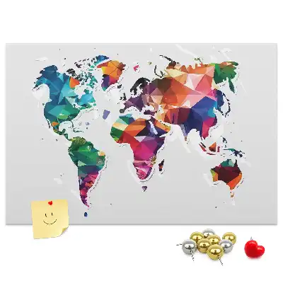 Printed Cork Board Triangle world map
