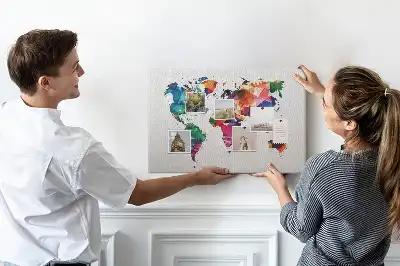 Printed Cork Board Triangle world map