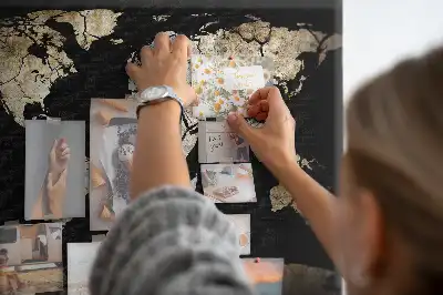 Printed World Map Cork Memo Board