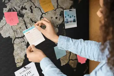 Printed World Map Cork Memo Board