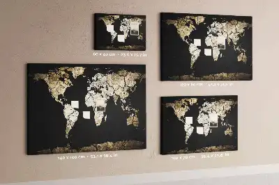Printed World Map Cork Memo Board