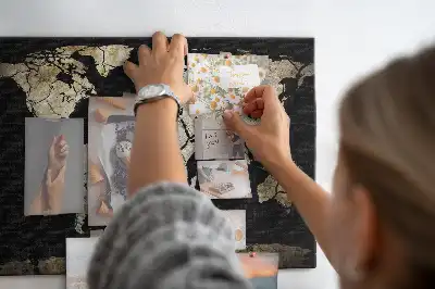 Printed World Map Cork Memo Board
