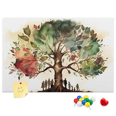 Printed Cork Board Family tree