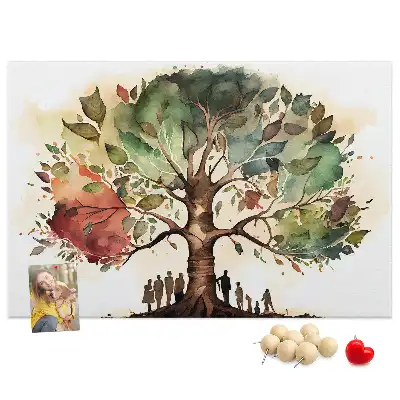 Printed Family Tree Cork Board