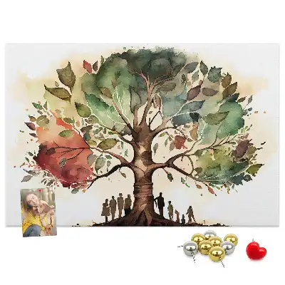Printed Family Tree Cork Board