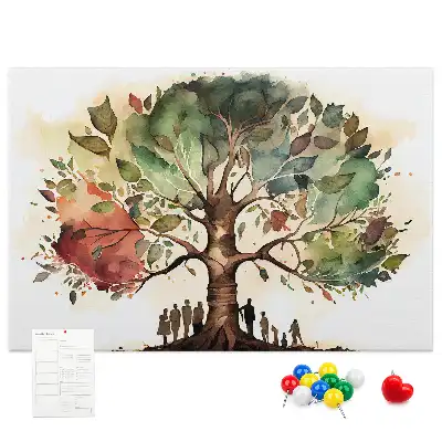Printed Cork Board Family tree