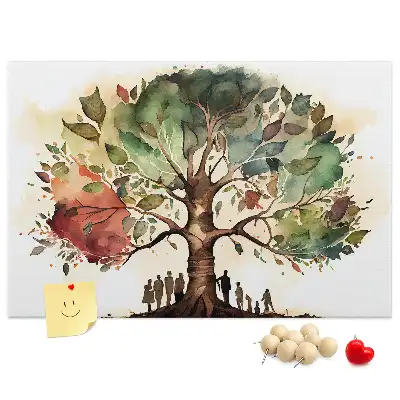 Printed Family Tree Cork Board