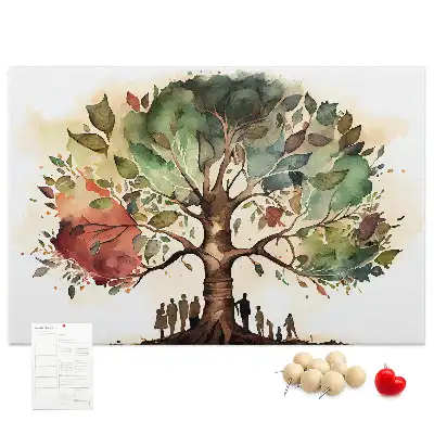Printed Cork Board Family tree