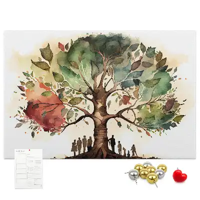 Printed Cork Board Family tree