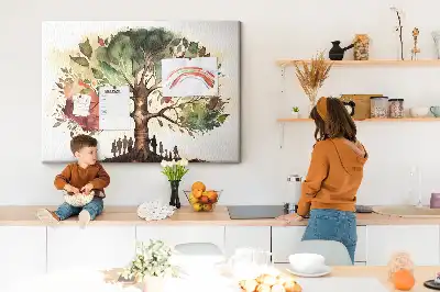 Printed Cork Board Family tree