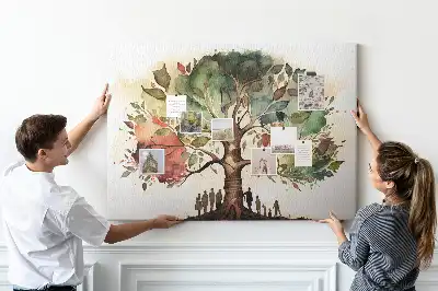 Printed Family Tree Cork Board