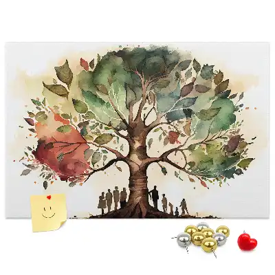 Printed Family Tree Cork Board