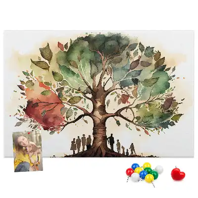 Printed Family Tree Cork Board