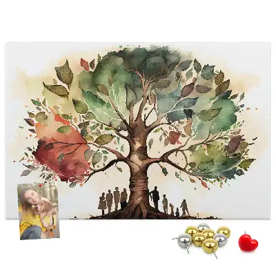 Printed Cork Board Family tree