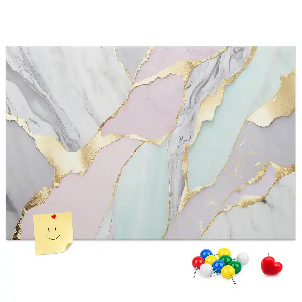 Printed Cork Memo Board with Marble Pattern
