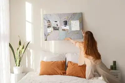 Printed Cork Memo Board with Marble Pattern