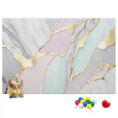 Printed Cork Memo Board with Marble Pattern