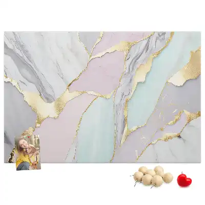 Printed Cork Memo Board with Marble Pattern