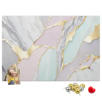 Printed Cork Memo Board with Marble Pattern