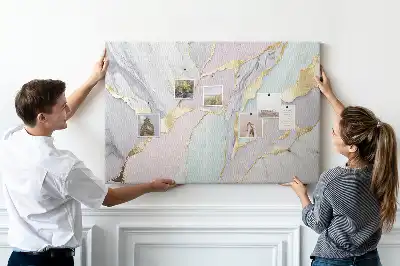 Printed Cork Memo Board with Marble Pattern
