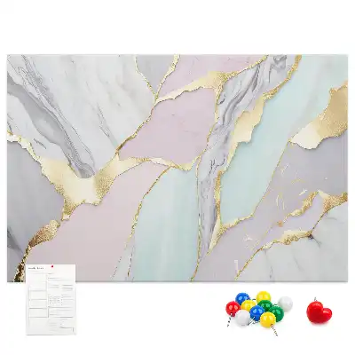 Printed Cork Memo Board with Marble Pattern