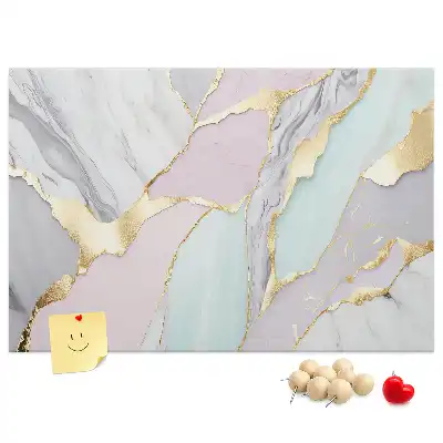 Printed Cork Memo Board with Marble Pattern
