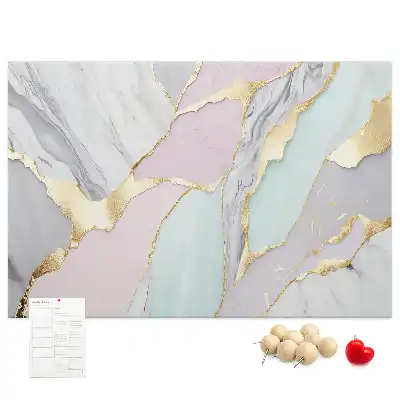 Printed Cork Memo Board with Marble Pattern