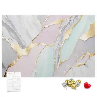 Printed Cork Memo Board with Marble Pattern