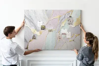 Printed Cork Memo Board with Marble Pattern