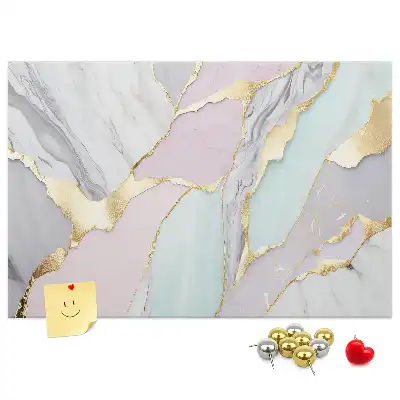 Printed Cork Memo Board with Marble Pattern