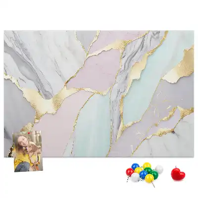 Printed Cork Memo Board with Marble Pattern