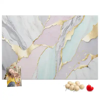 Printed Cork Memo Board with Marble Pattern