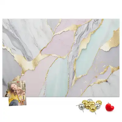 Printed Cork Memo Board with Marble Pattern