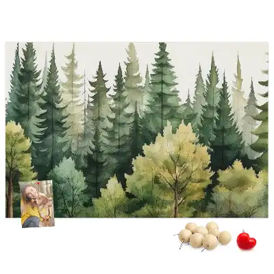 Forest landscape cork memo board