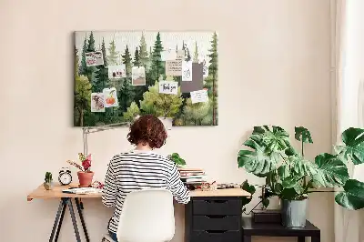 Cork memo board Forest landscape