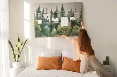 Forest landscape cork memo board