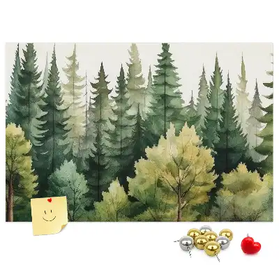 Forest landscape cork memo board