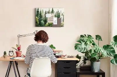 Cork memo board Forest landscape
