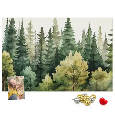 Cork memo board Forest landscape